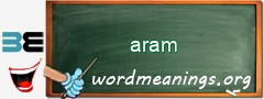 WordMeaning blackboard for aram